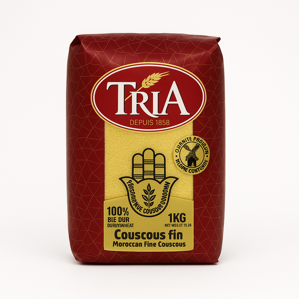 Tria Couscous Fin (Moroccan Fine Couscous) Net Weight: 1kg (2.2 lbs)